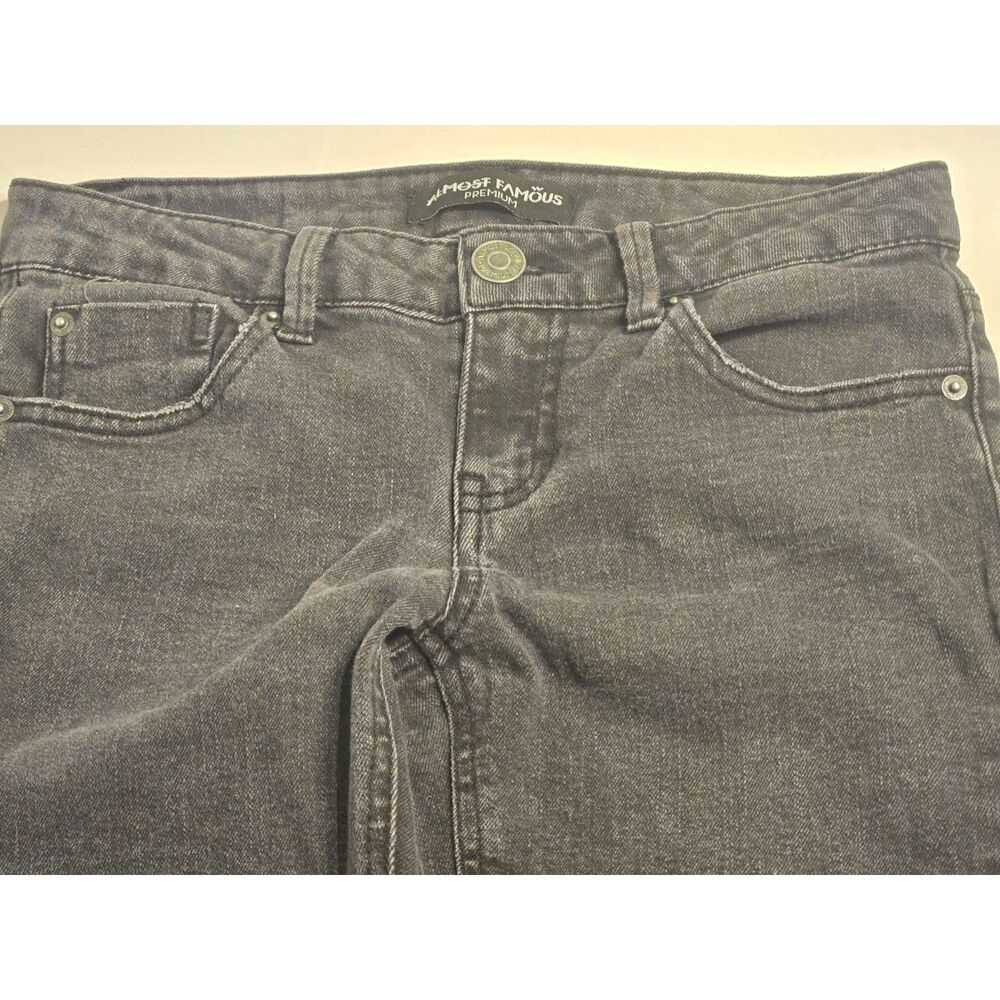 Almost Famous Premium Low Rise Skinny Ankle Jeans | Faded Black | Women's Size 3 - Picture 9 of 9